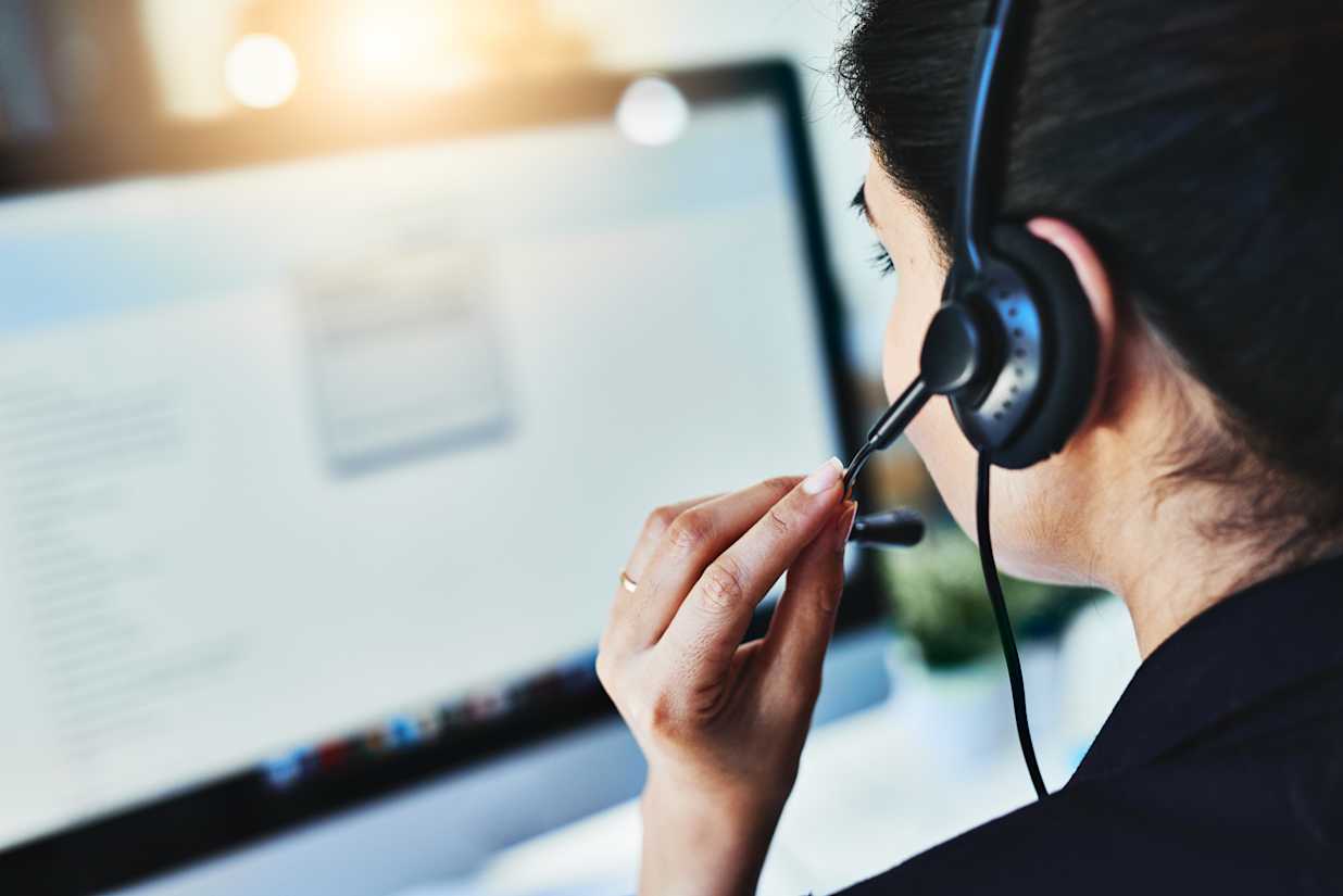 Woman on phone/headset